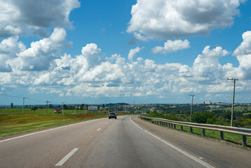 driving on the road in the countryside in a beautiful day