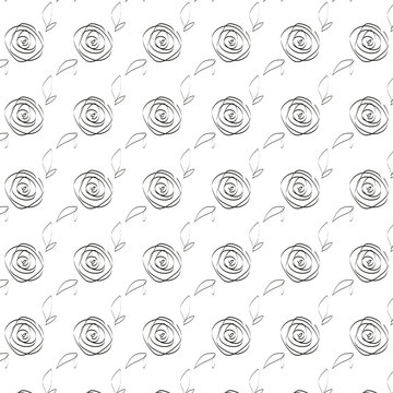 seamless pattern with black roses