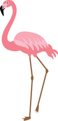 Summer beach bird. Tropical pink flamingo icon
