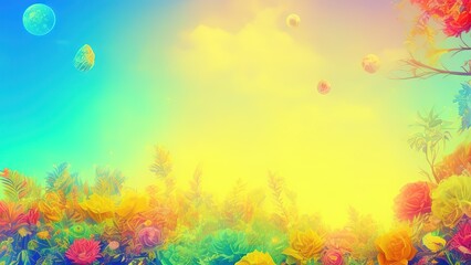 Obraz na płótnie Canvas Sun and cloud background with a pastel color.