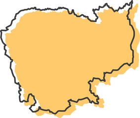 Cambodia map icon, Cambodia flat icon.