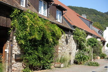 Fototapeta na wymiar Scheuergasse in Zwingenberg