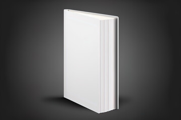 Realistic empty book Mockup. White hardback book that is unopened and standing. image in format. . Generative AI