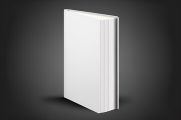 Naklejka premium Realistic empty book Mockup. White hardback book that is unopened and standing. image in format. . Generative AI