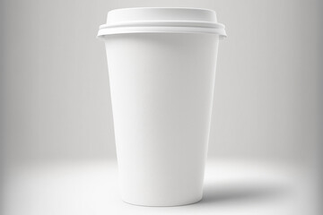 White blank take away paper coffee cup on isolated white background with clipping path. Packaging template mockup.