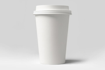 White blank take away paper coffee cup on isolated white background with clipping path. Packaging template mockup.