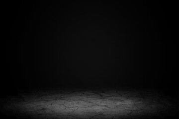 Product showcase with spotlight. Black studio room background. Use as montage for product display