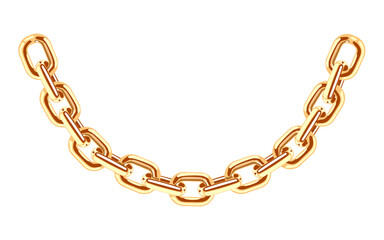 gold chain isolated without background
