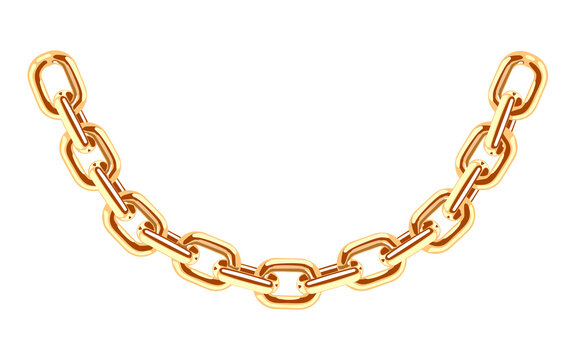 gold chain isolated without background