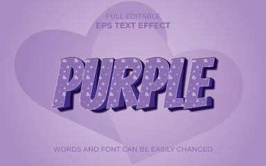 Purple 3d editable text effect