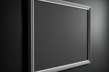 Detailed shot of a rectangular, gray bordered chalkboard. Generative AI