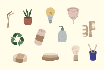 Zero Waste Element in flat design