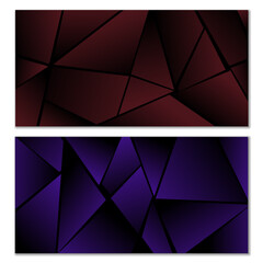 Obraz premium Abstract polygonal pattern. Set of two dark gradient polygonal backgrounds. Background design, cover, postcard, banner, wallpaper