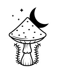 mushroom and moon