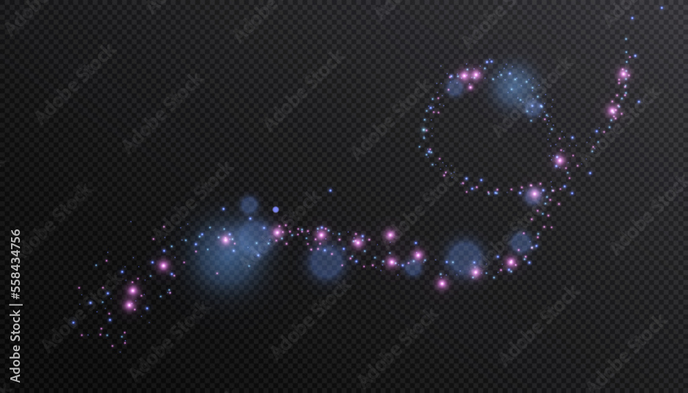 Aufkleber sparkling magical dust particles, festive light effect. vector glitter for web design and illustrati