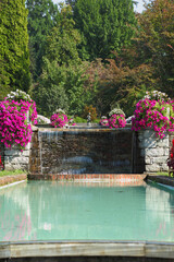 The flowers and fountains