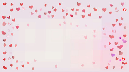 Pink hearts background. White and soft pink background with pink and red hearts. Meant for Valentine's day, wedding or general Love background