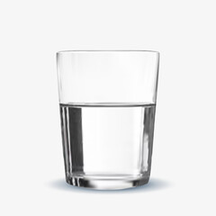 Realistic glasses water cup. 3d glasses water cup