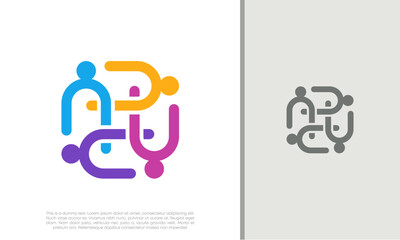 Global Community Logo Icon Elements Template. Community human Logo template vector. Community health care. Abstract Community logo