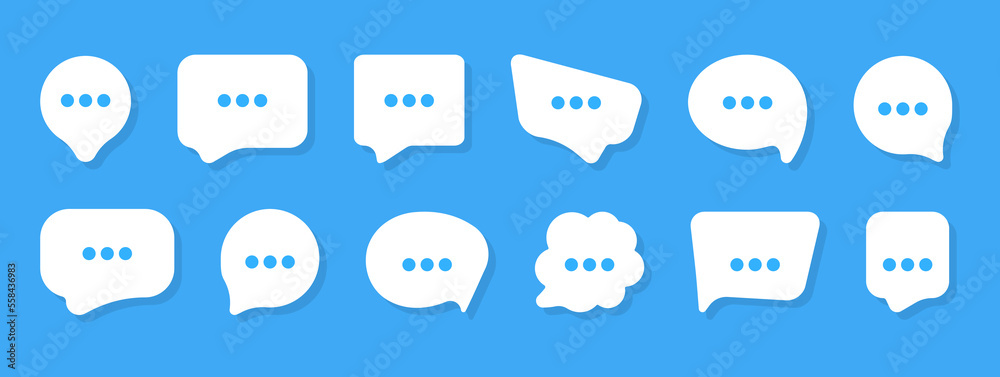 Poster Set of speech bubble in a flat design. Chat boxes comment