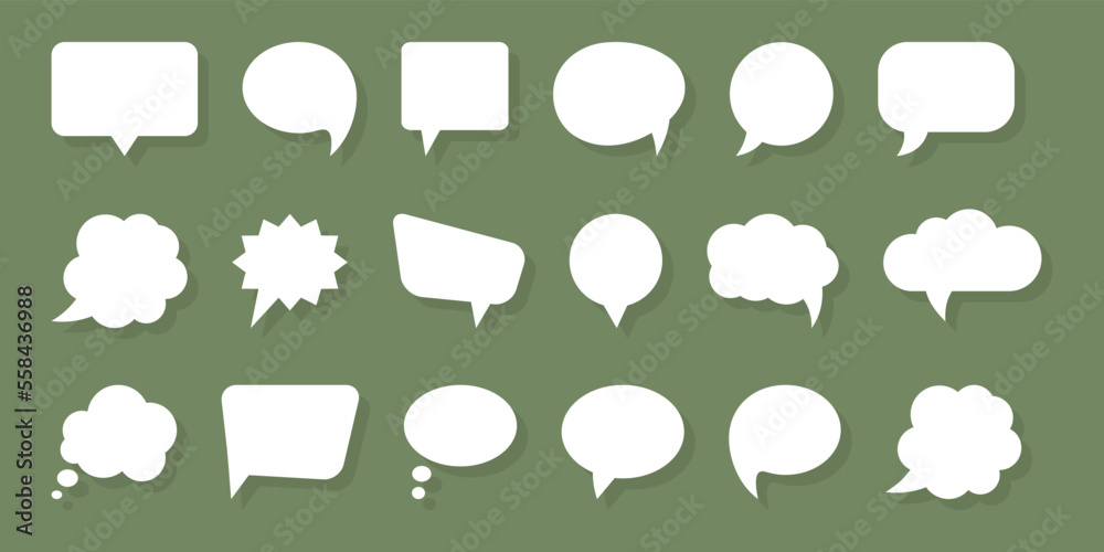 Poster speech bubble balloon shapes collection. set of speech bubble in a flat design