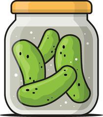 Jar with pickles vector illustration isolated on white