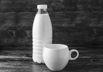 milk bottle and glass