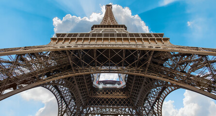 Eiffel tower with bright blue sky - Paris. France