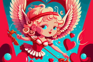 valentine's day illustration, Valentine cupid