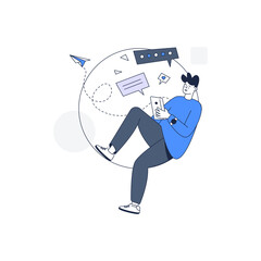 Modern chatting outline illustration download 