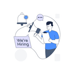 An illustration of job alert outline vector 