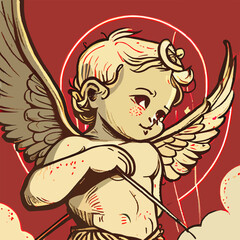 cupid angel illustration. valentine's day