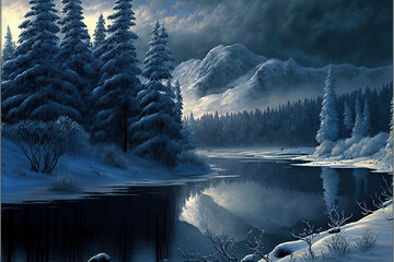 landscape, Winter Wallpaper