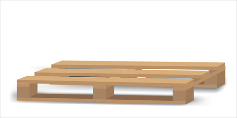 Wooden Euro pallet balls isolated on white background vector illustration