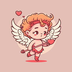 little angel with a heart on her chest