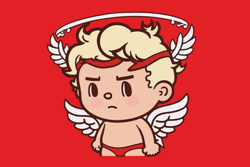 illustration of a cute valentine's cupid