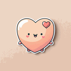 Cute kawaii heart illustration