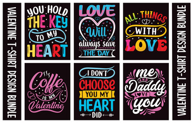 
Valentines Typography day T shirt Design Bundle.