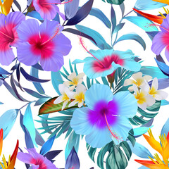 Tropical flower pattern