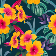 Tropical flower pattern