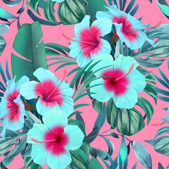 Tropical flower pattern