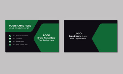 Business card template Creative and Clean Business Card Vector Design Business Card Identity Card and Name Card green business card Black business card  Modern business card Green Business card.