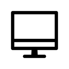 Computer monitor icon line isolated on white background. Black flat thin icon on modern outline style. Linear symbol and editable stroke. Simple and pixel perfect stroke vector illustration