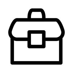 Briefcase icon line isolated on white background. Black flat thin icon on modern outline style. Linear symbol and editable stroke. Simple and pixel perfect stroke vector illustration