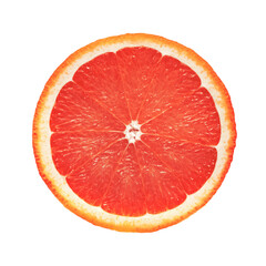Perfect round slice of fresh grapefruit isolated on a 
 transparent background.