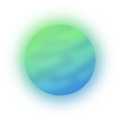 Shiny Green Blue Teal Glowing Star Planet Illustration Science Cosmos Colorful Gradient