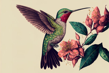 Cute hummingbird illustration