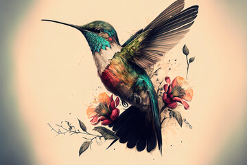 Cute hummingbird illustration