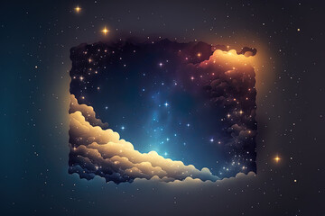 Fototapeta na wymiar banner with a field of stars. space backdrop texture with stars. Generative AI