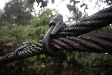 copper from the steel that held the bridge together so that it would not fall during the day
